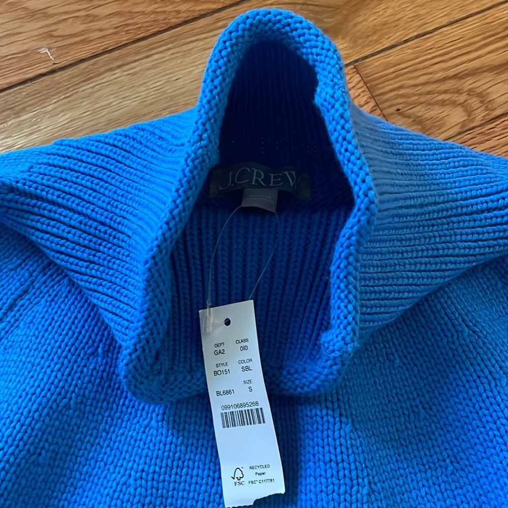 JCrew Cotton Blend Rollneck Sweater, Sail Blue